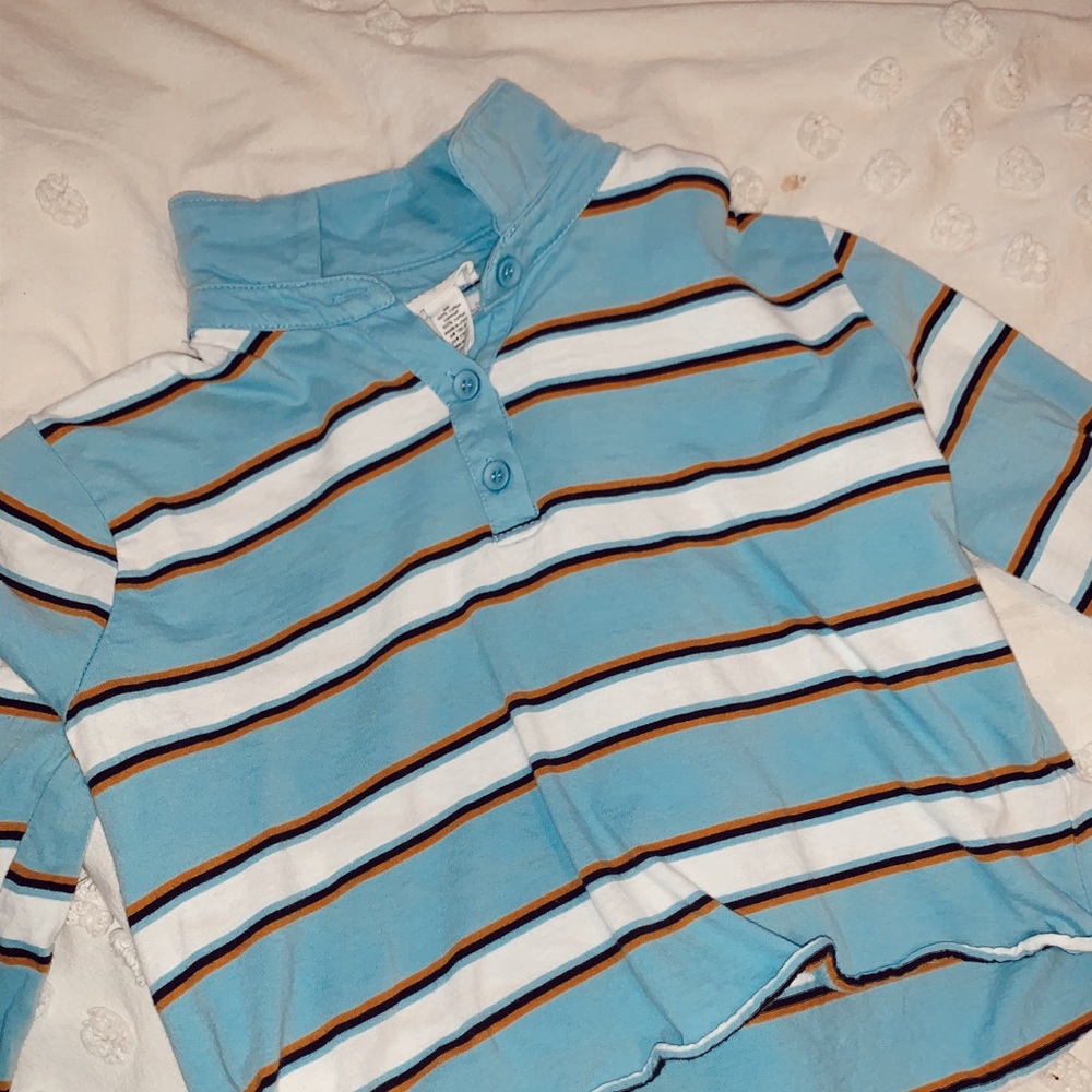 cropped collected striped shirt